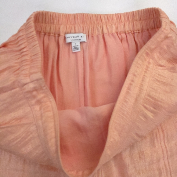 Current Air Anthropologie Peach Shimmer Wide-Leg Rayon Women's Pants Sz L - Picture 2 of 15
